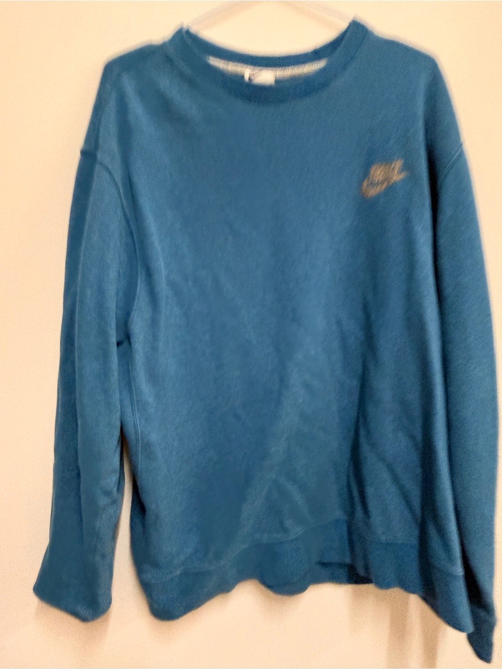 Nike Men's Teal Crewneck Sweatshirt with Gold Swoosh